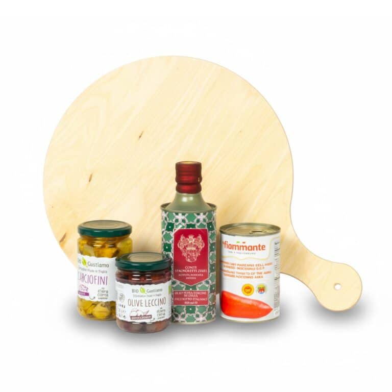 Toppings en pizzaplank