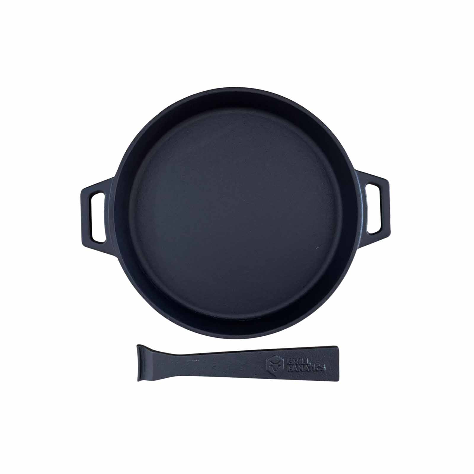 Gietijzeren skillet pan met afneembaar handvat Grill Fanatics.3